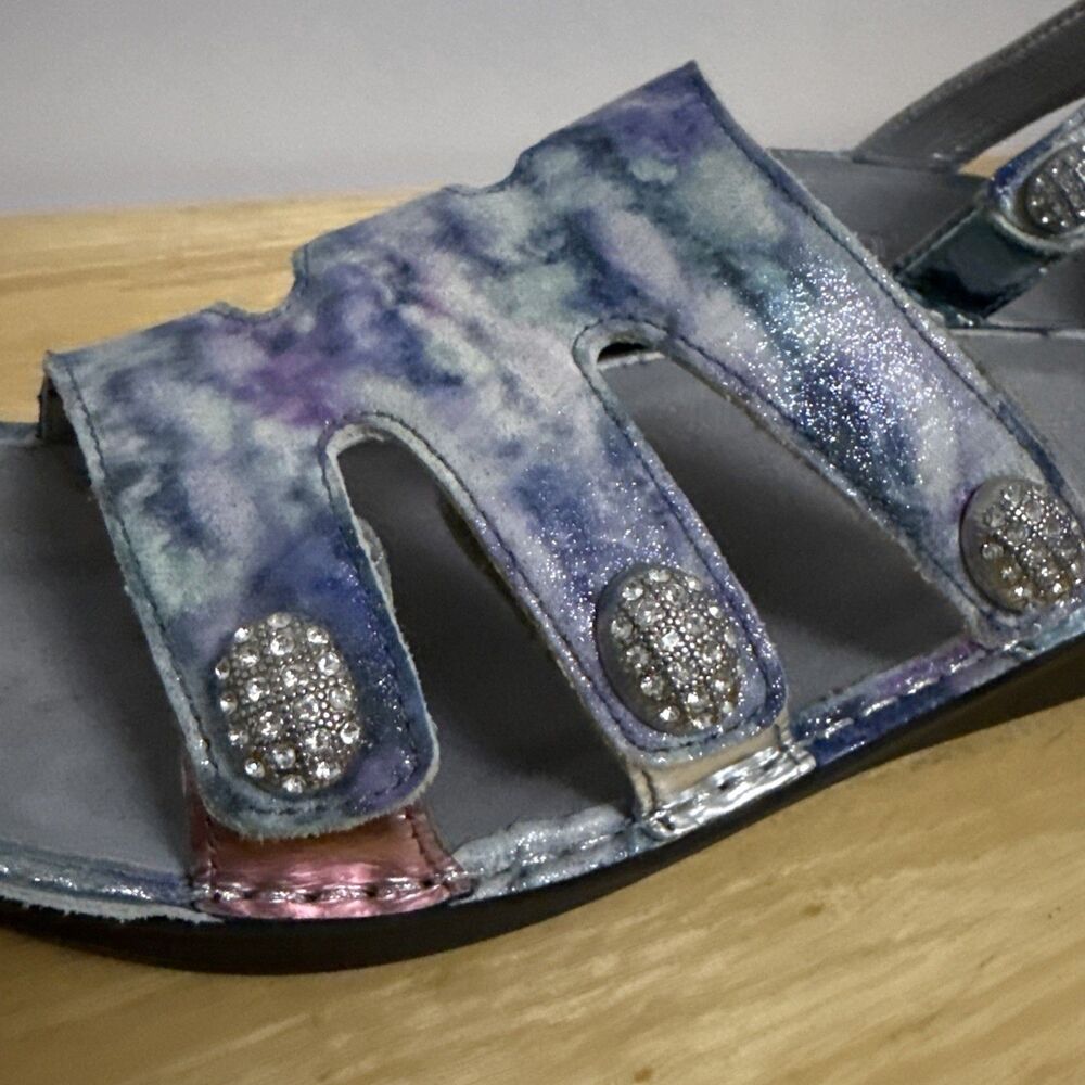 ALEGRIA Triple Leather Strap Venice Sandals Impressionista Women Sz 8.5 39 - Picture 10 of 10